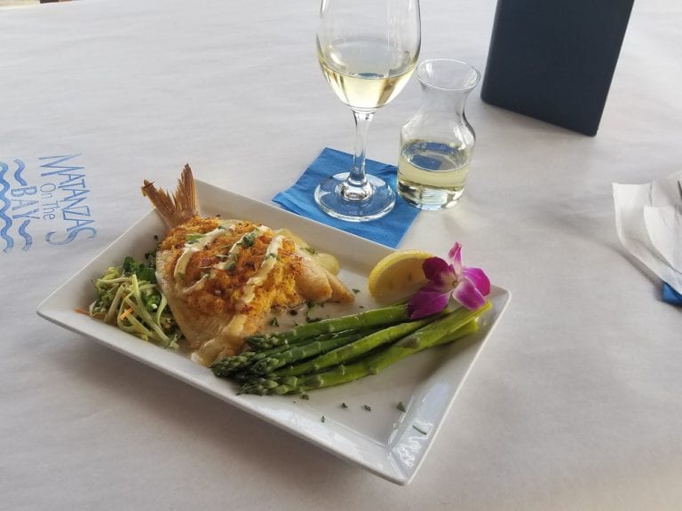 Dinner Menu Matanzas on the Bay