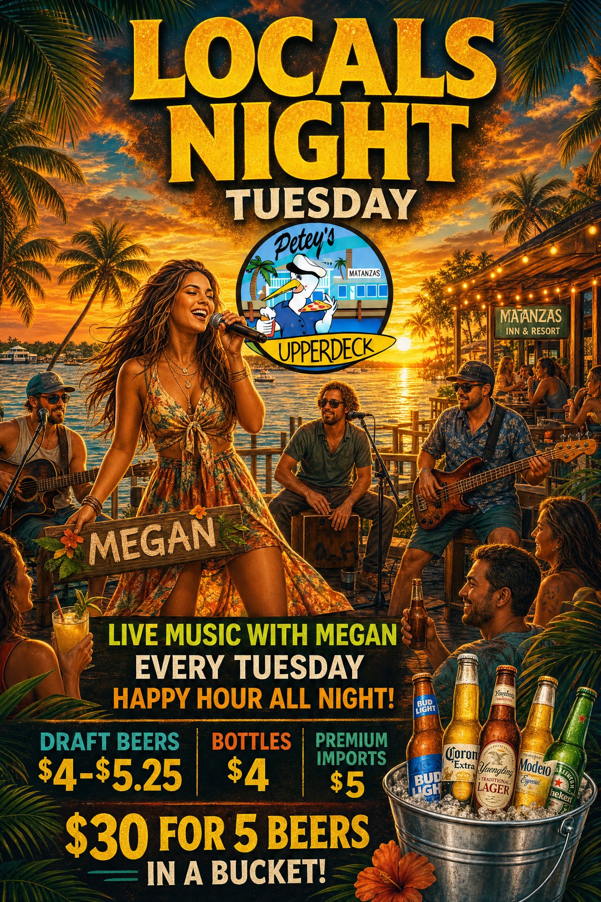Locals Night Tuesday at Peteys Upper Deck